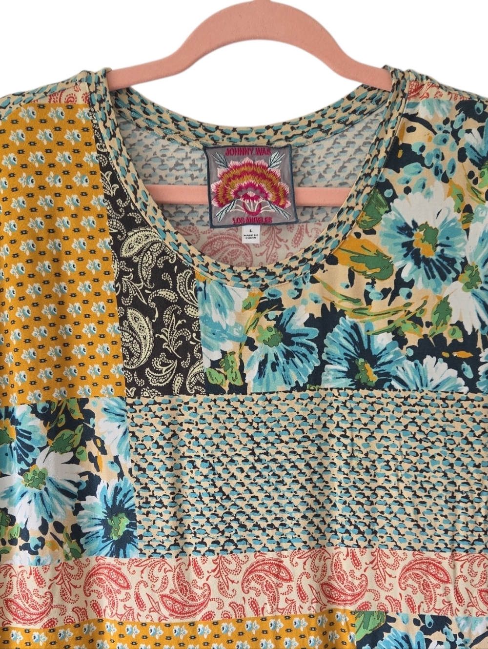 Johnny‎ Was Paisley Block Print Tee Dress - Picture 4 of 7
